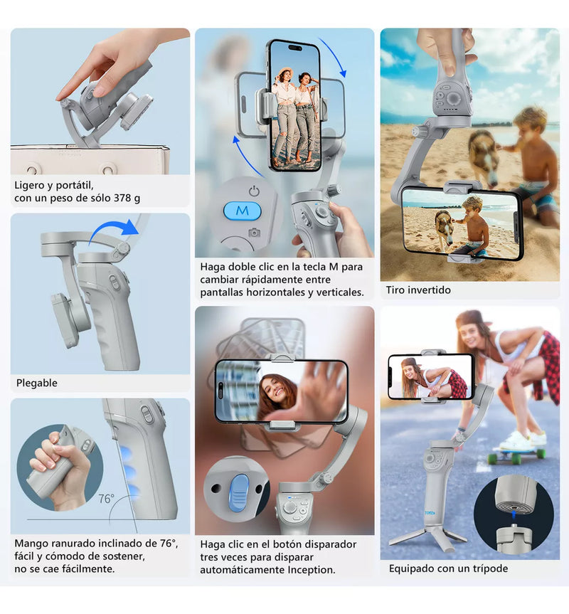 Estabilizador Movil Gimbal® + Cable de carga 3 en 1 de Regalo