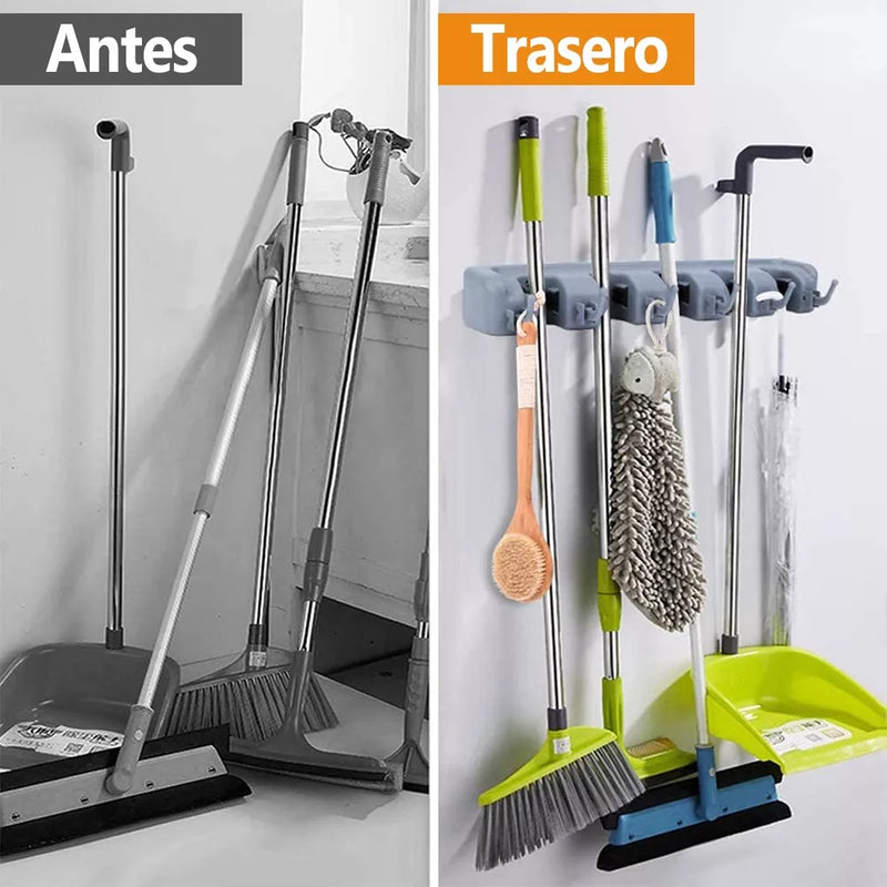 PORTA ESCOBAS/TRAPEADORES -  5 ESPACIOS