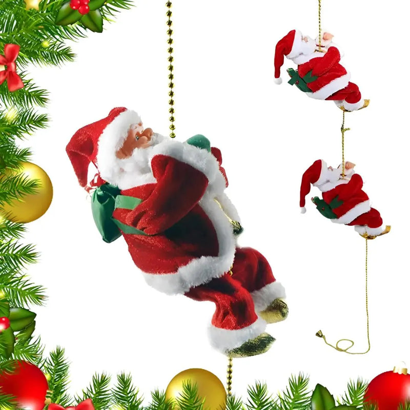 Preventa Exclusiva 🔥 HERMOSO PAPA NOEL ESCALADOR MUSICAL PARA DECORAR Y DAR VIDA A TU NAVIDAD🎄🎅🏻