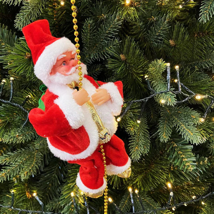 Preventa Exclusiva 🔥 HERMOSO PAPA NOEL ESCALADOR MUSICAL PARA DECORAR Y DAR VIDA A TU NAVIDAD🎄🎅🏻