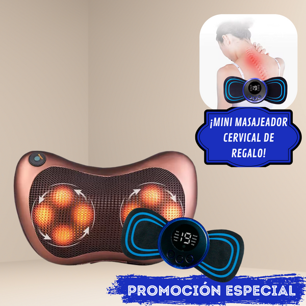 Masajeador Almohada Compacto AlmoRelax™ + Mini Masajeador Cervical de Regalo