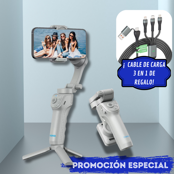 Estabilizador Movil Gimbal® + Cable de carga 3 en 1 de Regalo