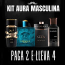 [Kit Aura Masculina] 4 Perfumes Premium: ASAD | BHARARA | VERSACE| BVLGARI