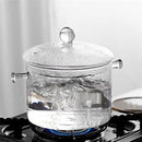 Moderna Olla Transparente de Vidrio Borosilicato Resistente al Calor con Tapa - Decorativa