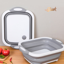 Tabla de Cortar Plegable y Canasta de Almacenamiento para Ahorrar Espacio