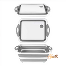 Tabla de Cortar Plegable y Canasta de Almacenamiento para Ahorrar Espacio