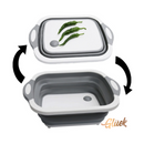 Tabla de Cortar Plegable y Canasta de Almacenamiento para Ahorrar Espacio